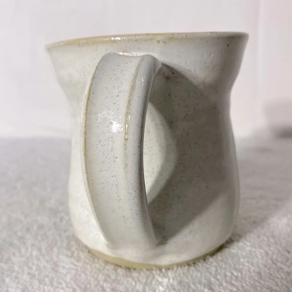 Vintage Ceramic Stoneware Cream Tan Pottery Mug Coffee Cup - Picture 3 of 13